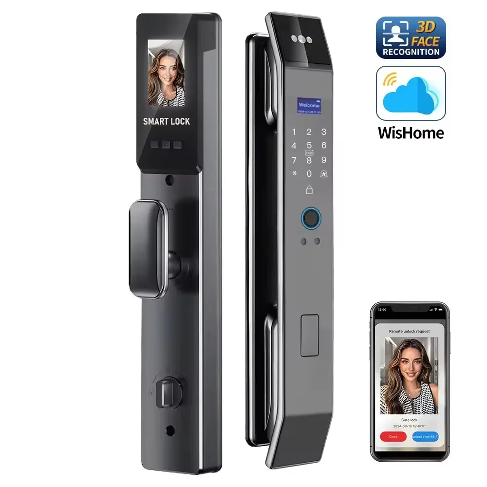 High Security 3D Face Digital Home Wishome APP Smart Fingerprint Password Key Door Lock