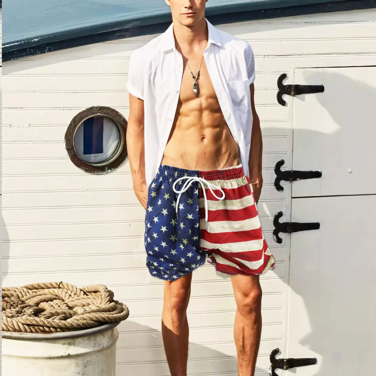 1 زوج الصيف شورتات للبحر تنفس سريعة الجافة الطباعة الرجال سراويل للسباحة تصفح تجمع ممارسة
