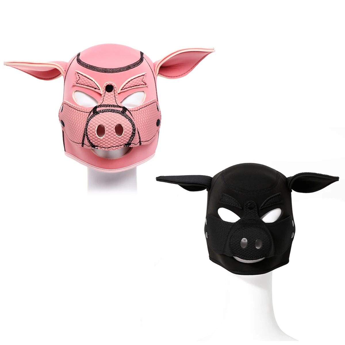 New Party Pig Masks Play Pink Pig Hood Mask BDSM Bondage Soft Padded Pig Slave Role Play Cosplay Sex Toys For Couples Men Gay