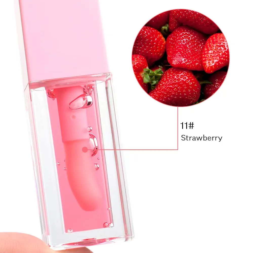 Custom Wholesale Moisturizing Lip Oil Plumping Lip Gloss Makeup Sexy Plump Lip Glow Oil Tinted Lip Plumper Cosmetics 5ml 1 Piece