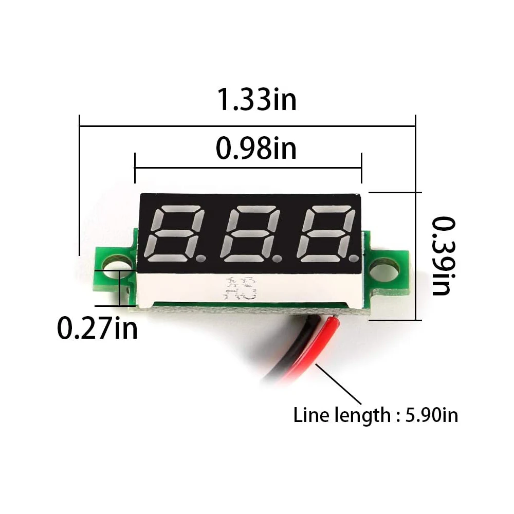 0.28 inch Mini Digital DC Voltmeter 3-Wire 0-100V 2-Wire 4-30V Voltage Meter Auto Car Mobile Power Voltage Tester Detector