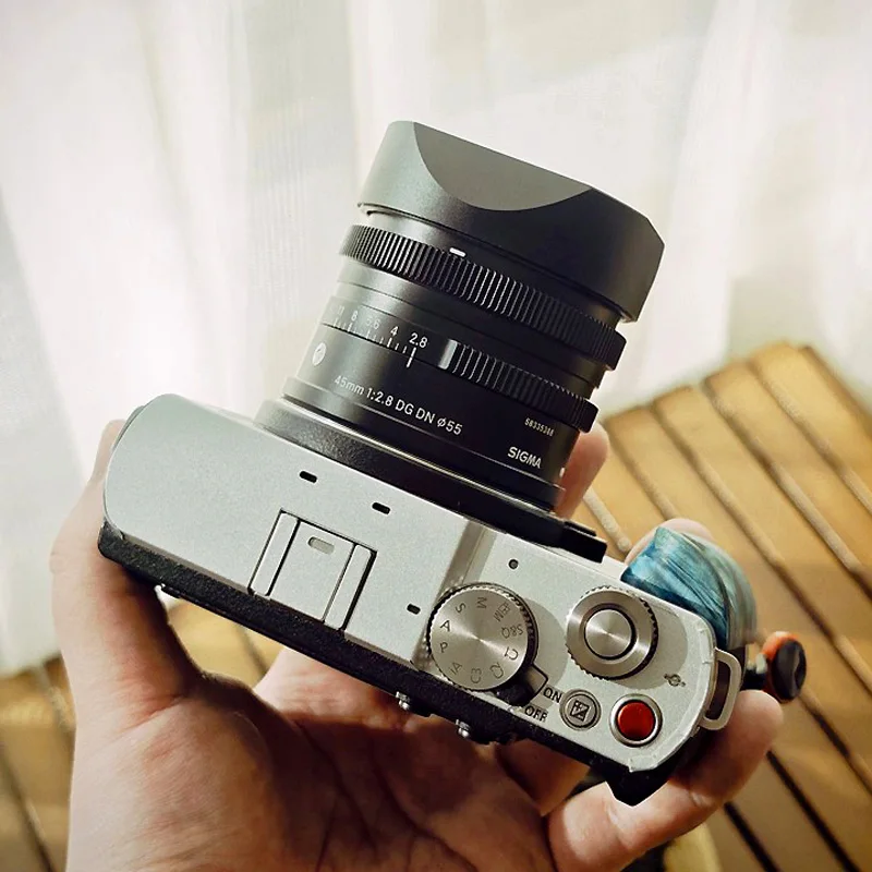 تصميم لسيجما 24 مللي متر f3.5 45 مللي متر F2.8 90 مللي متر F2.8 DG DN غطاء عدسة مربع حربة معدنية مع غطاء محرك السيارة المجاني