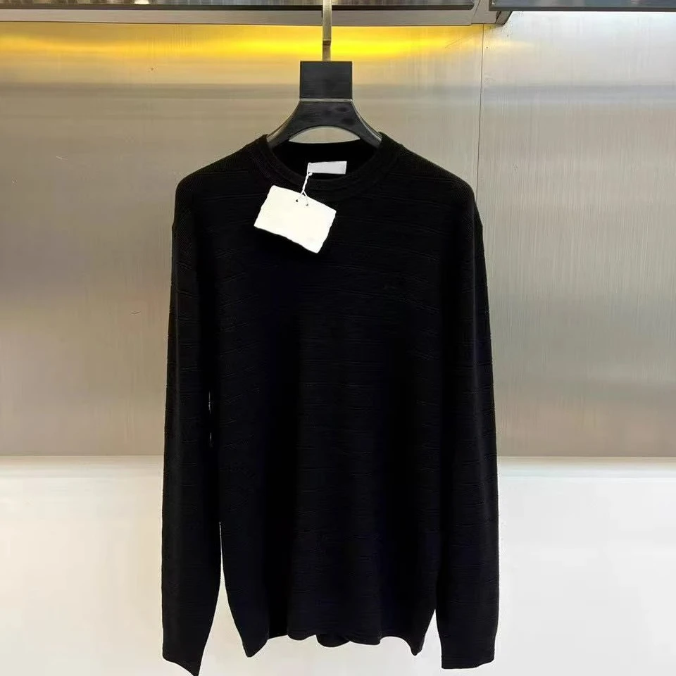 BC 가을 겨울 신상 자수 크루넥 니트 스웨터 남성용 올드 머니 스타일 다용도 긴팔 스웨터