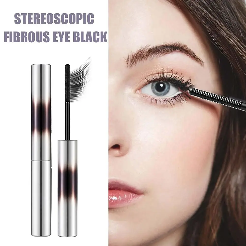 Fashion Waterproof Iron Brush Mascara Long Lasting Extra Slim Curling Mascara Sweat-proof Metal Bristleless Mascara Woman