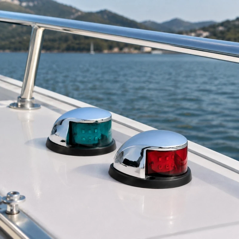 Marine Navigation Light Set with 12 LEDs, 225-Degree Coverage, 12 V Direct Current and Two Mounting Methods for Boats 68UF