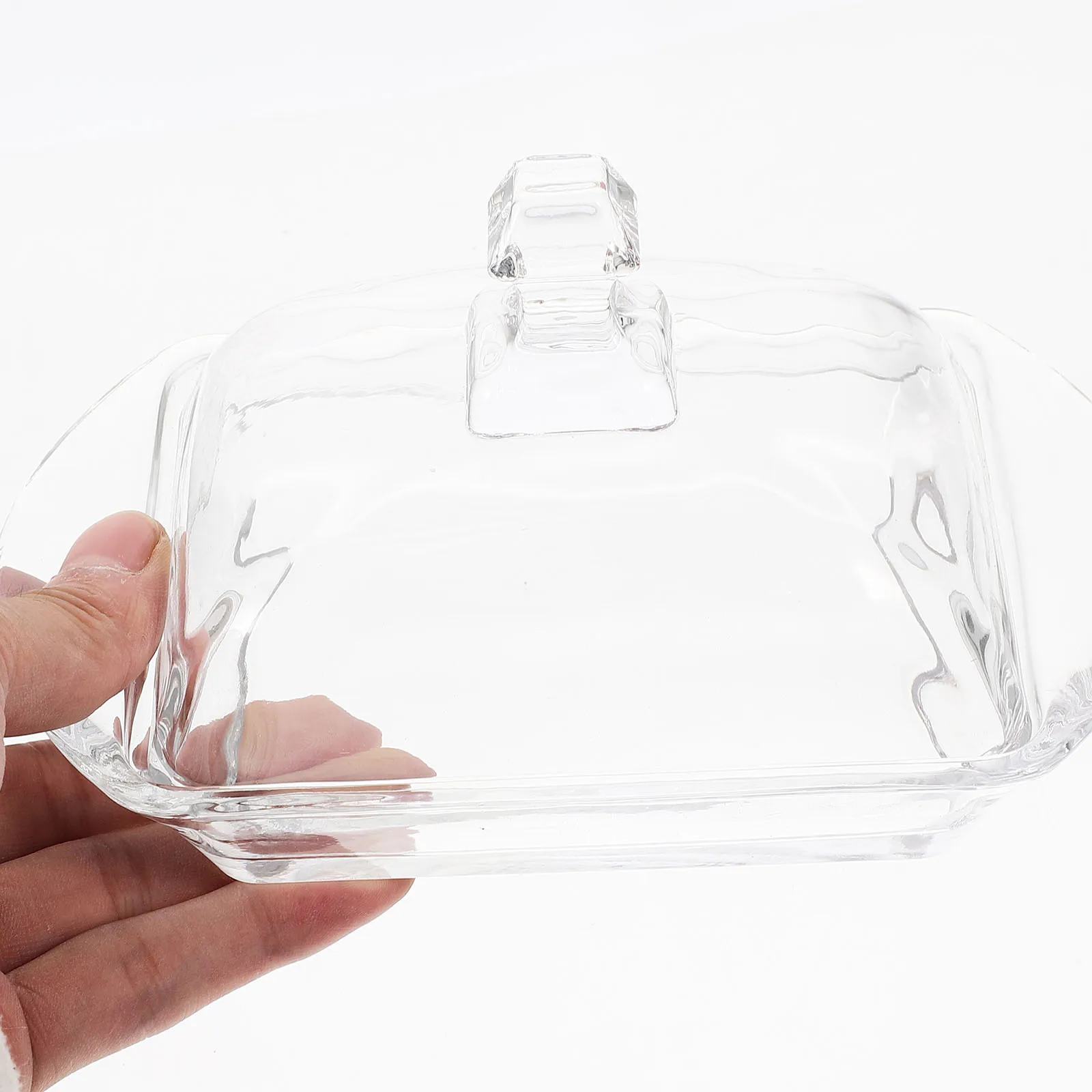 

1Set Glass Butter Dish Covered Butter Tray Transparent Lid Fresh Keeping Cheese Box Kitchen Storage Holder Household Cheese Box