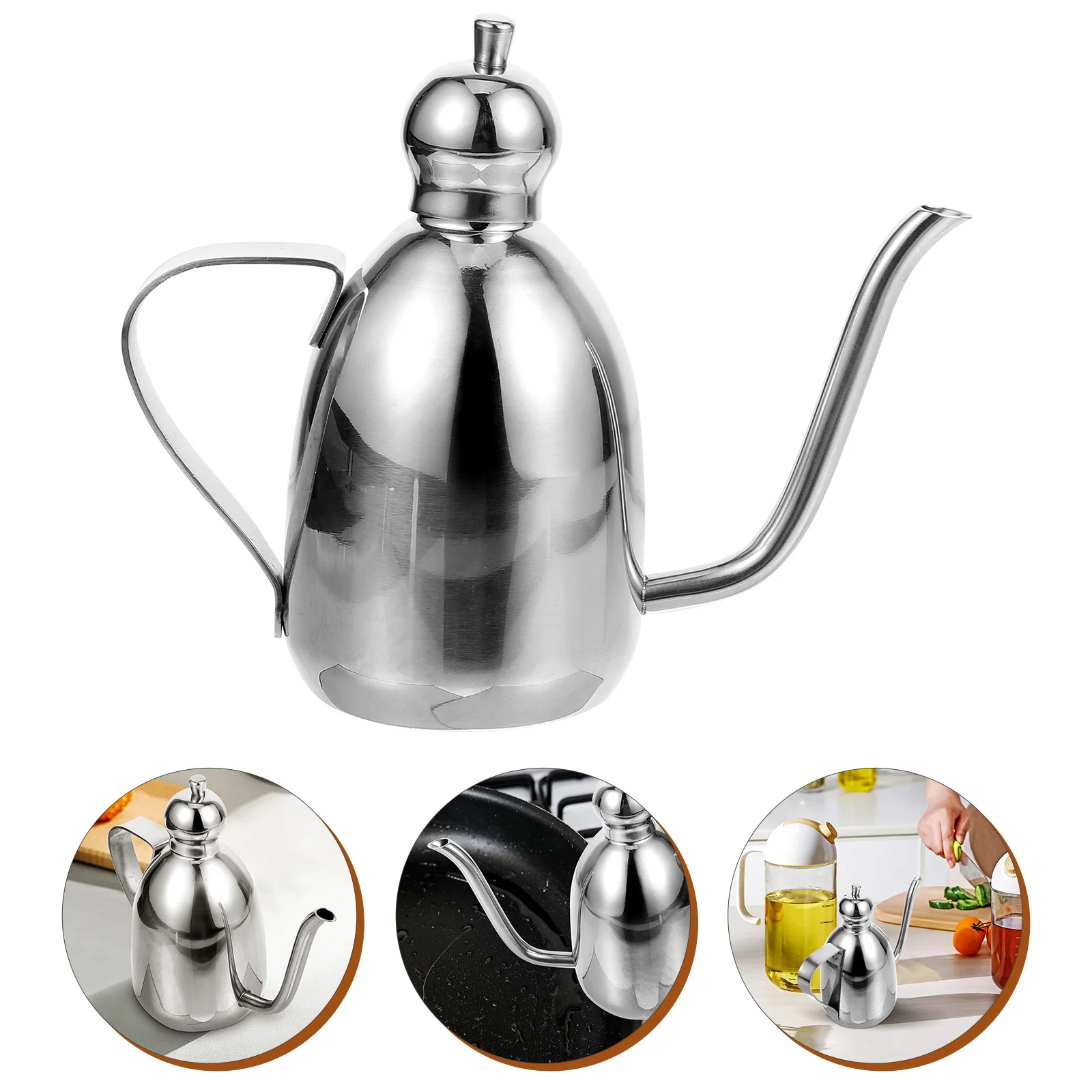 

Stainless Steel Dispenser Bottle Cooking Dispenser Kitchen Container Household Soy Sauce Vinegar Jug Olive Oil Storage Metal