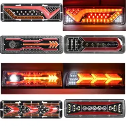 2Pcs 12V/24V Car Trailer Trucks Tail lights Car LED Rear Tail Light Running Turn Signal Rear Lamps Lorry Bus Taillight Parts