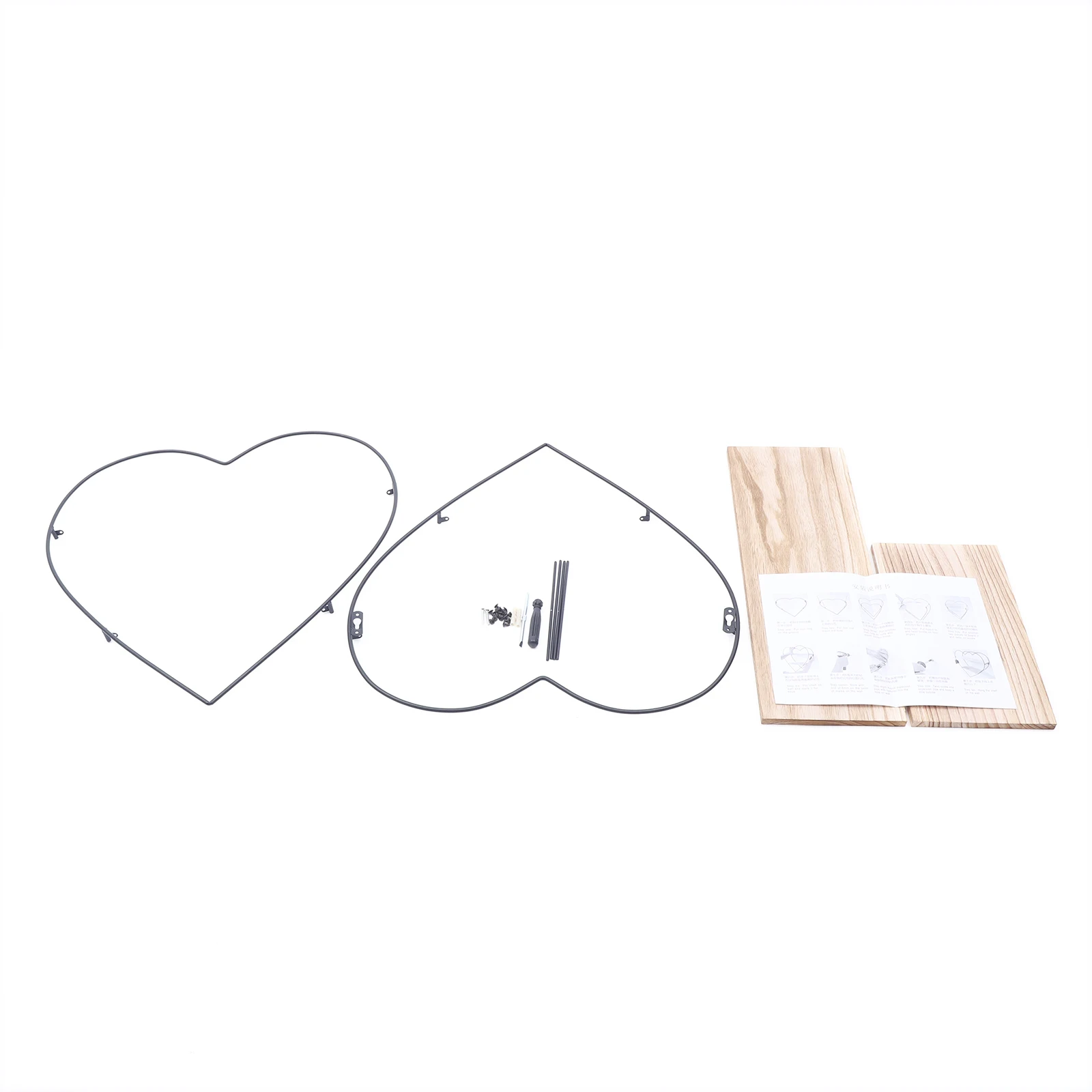 Modern 2-Layer Heart Shape Wall Decor Stand Storage Rack Display Stand Metal