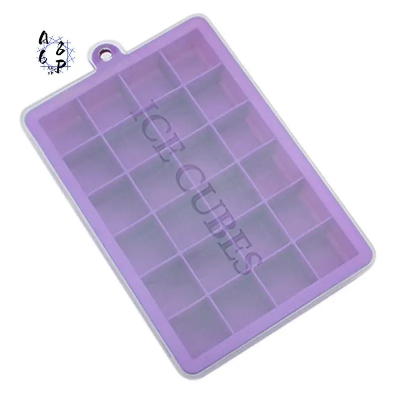 

A68P-24-Grid Silicone Ice Mold Large Square Ice Tray Mold Silicone Ice Cube Tray Ice Cube Maker With Lid