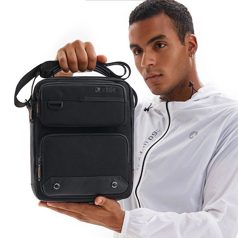 Durable Oxford waterproof men's single-shoulder bag, vertical square hand-held multi-functional crossbody bag