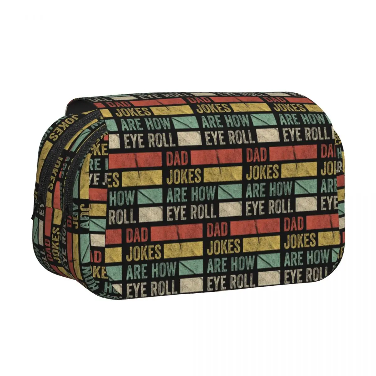 Dad Jokes Are How Eye Roll Pencil Cases Pen Holder Hard Shell Leather Large Capacity Pen Box Pencil Bag for Boys Girls School