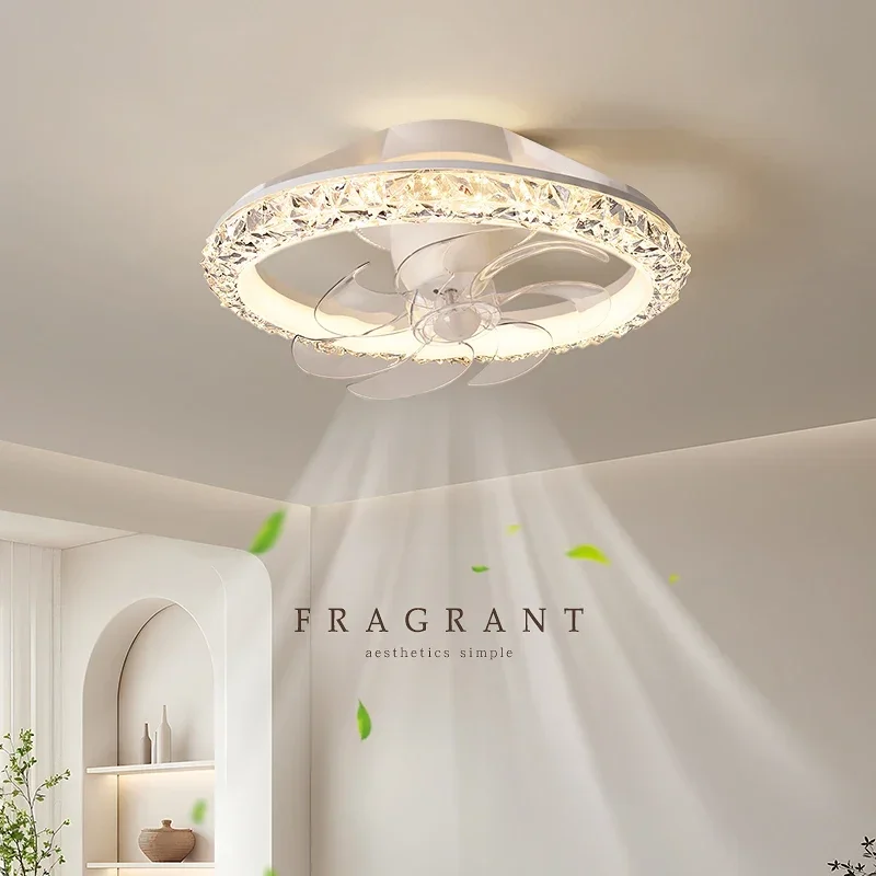 Nordic Led Ceiling Fan With Light DC Motor 6-speed Timing Fan Lamps Low Floor Loft Remote Control Decorative Fans Light Fixtures