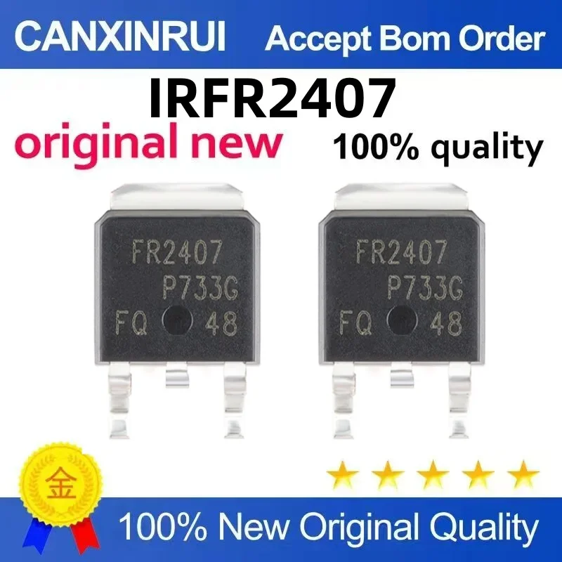 

(5-100 pieces) New IRFR2407 FR2407 MOSFET SMT TO-252 75V 15A chip IC