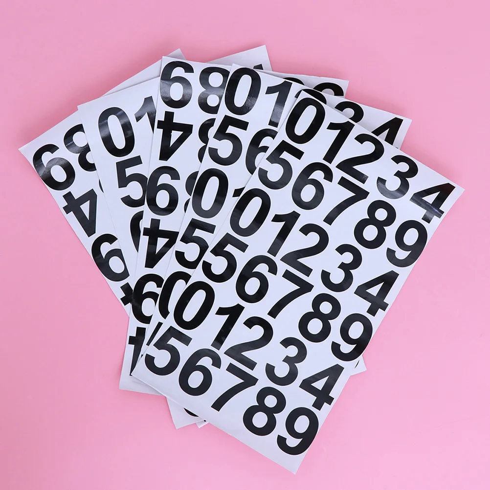 

6 Sheets Pvc Waterproof Number Round Digital Label Pasters Peelable For Clothes Garden Flowerpots Location Marking Sign