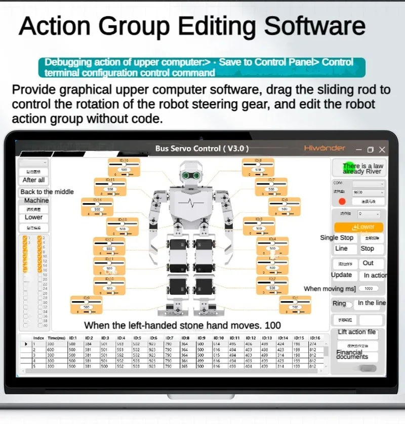 17 Dof Humanoid Robot Supports AI Vision Voice Interaction Singing Educational Programming DIY Kit For Arduino or Scratch Python