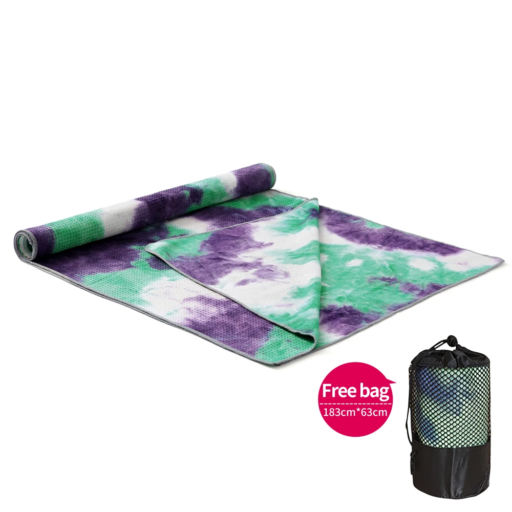 Printed Yoga Mat Non-slip Fitness Blanket Sweat Absorbent Foldable Portable Pilates Exercise Sports Travel Towel 183*63 CM