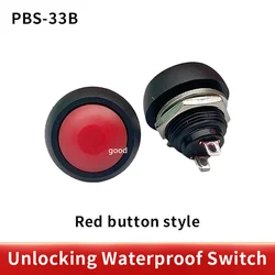 6Pcs PBS-33b 2Pin Mini Switch 12mm 12V 1A Waterproof momentary Push button Switch since the reset Non-locking