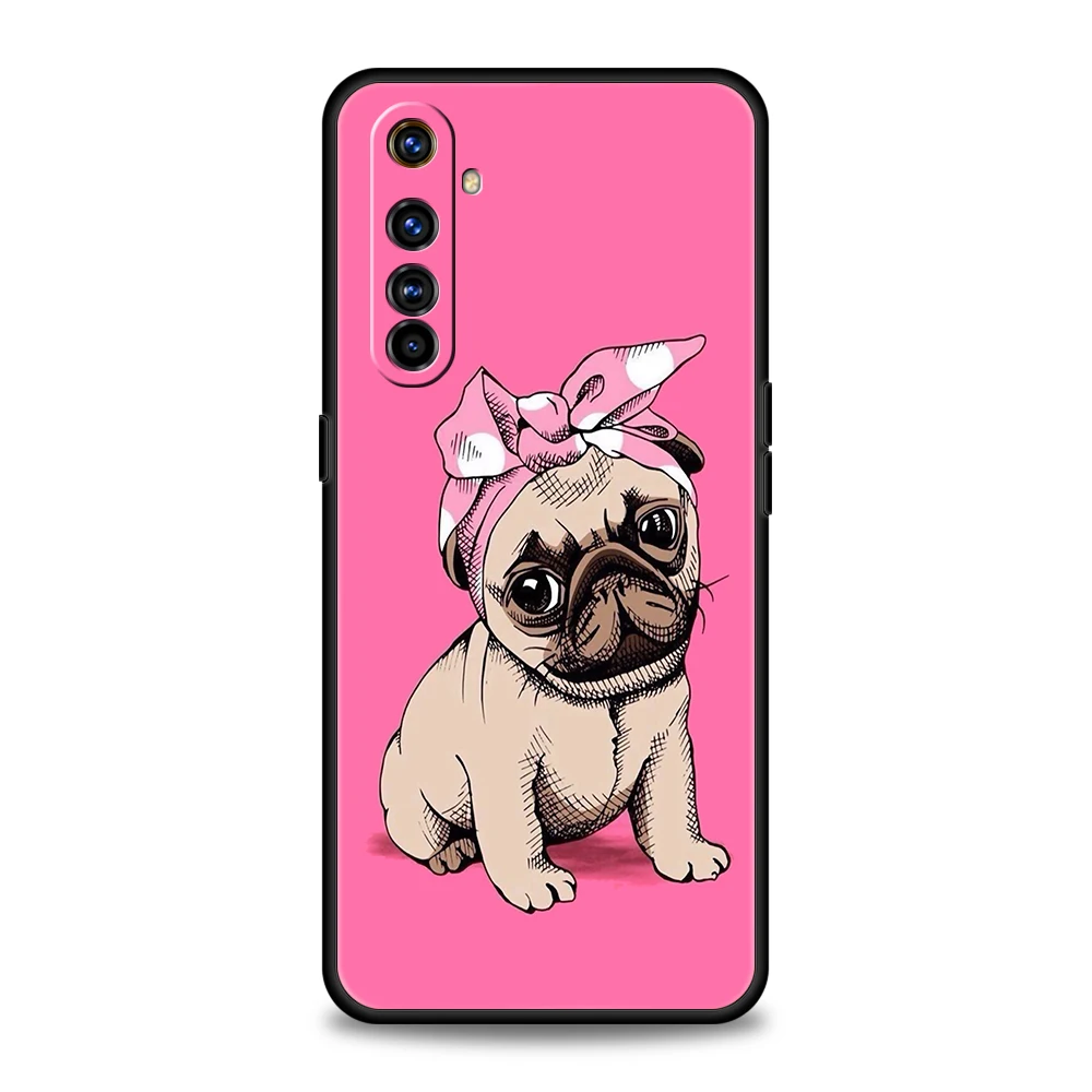 Cute Pug Dog Soft Phone Case For Oppo A12 A15 A16 A74 A76 Find X5 Pro A54 A53 A52 A95 Reno 6 7 SE Z A9 2020 Pro 5G Cover Fundas