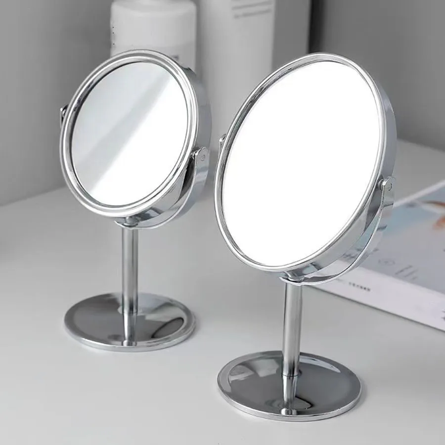 Makeup Mirror Portable Makeup Mirror Double sided Metal 3-inch 4-inch Round/Oval/1:2 Magnifying Mirror Face Rotating Mirror