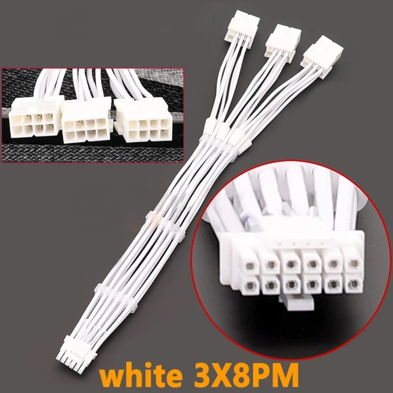 16AWG 12VHPWR PCIE 5.0 3x8pin to16Pin (12+4P) Male 90° Power Extension 30CM Dropship