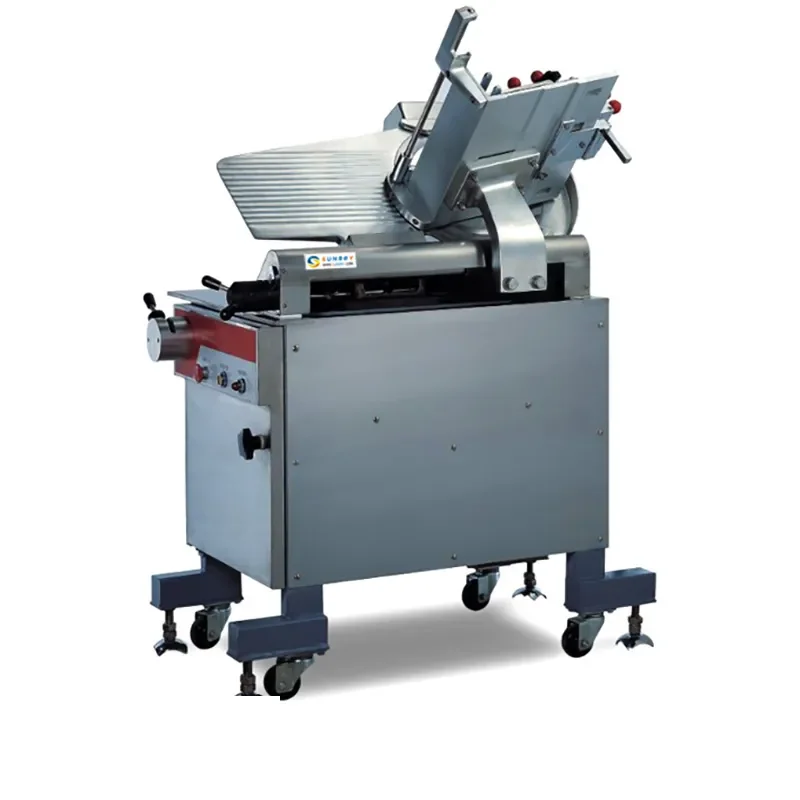 Hot selling heavy duty 14 inch 350mm blade floor to ceiling stainless steel semi automatic electric meat cutter