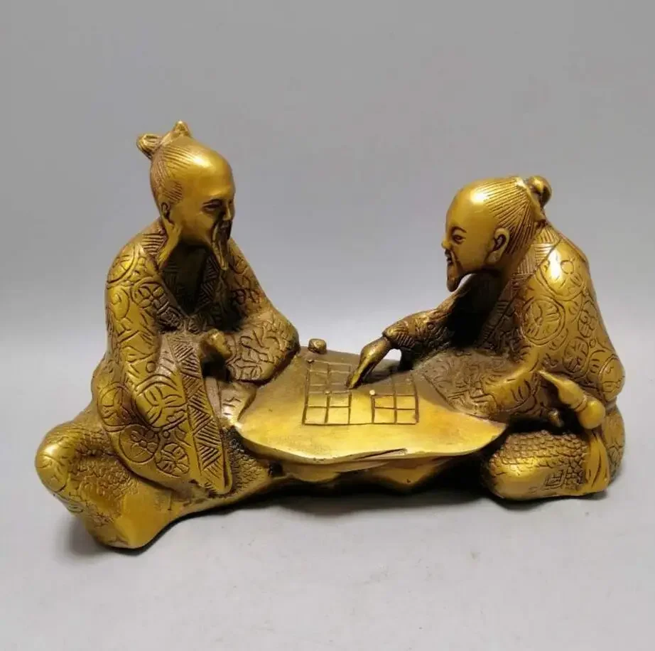 

Chinese Old Cultur Education Brass Boy Apprentice Tea Man Teacher Statue