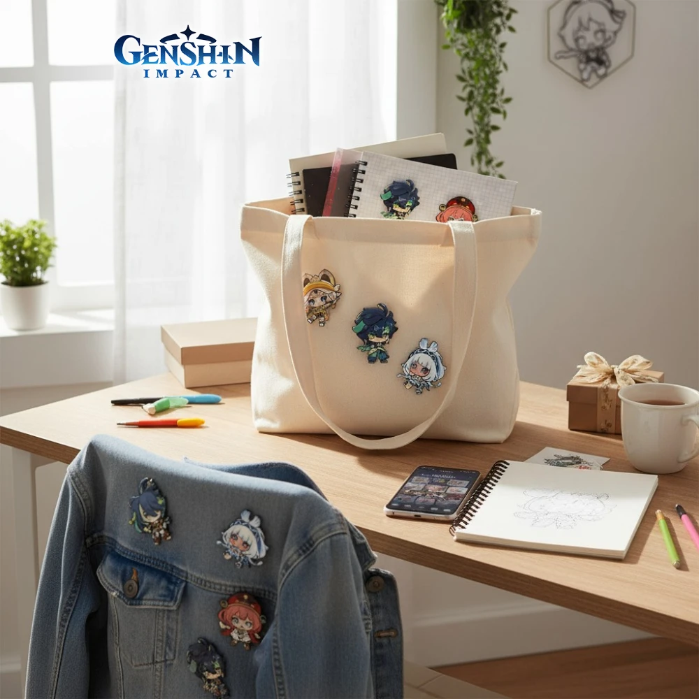 جديد Genshin تأثير بروش لعبة الملحقات Kachina Kinichi Malani طالب مقلمة حقيبة مدرسية شارة الحلي هدية لمحبي