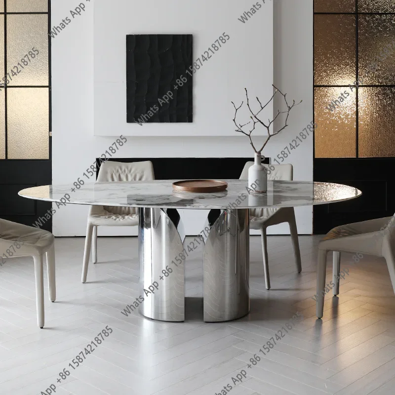 X Special-shaped Marble Dining Table Italian Light Luxury High-end New Water Drop-shaped Household Table Designer Model