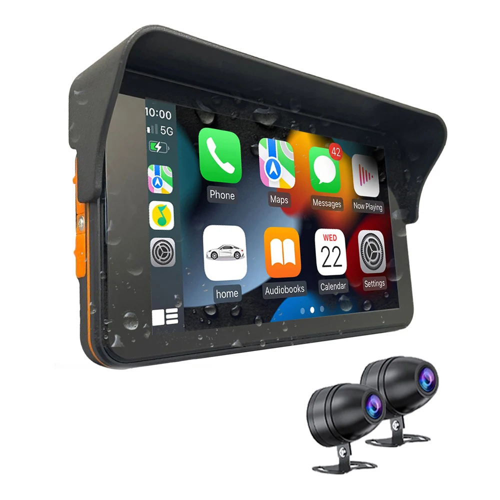 7 Inch Karadar MT7001 GPS Navigator Motorcycle DVR With Auto WIFI BT Touch Screen Carplay & Android Compatible
