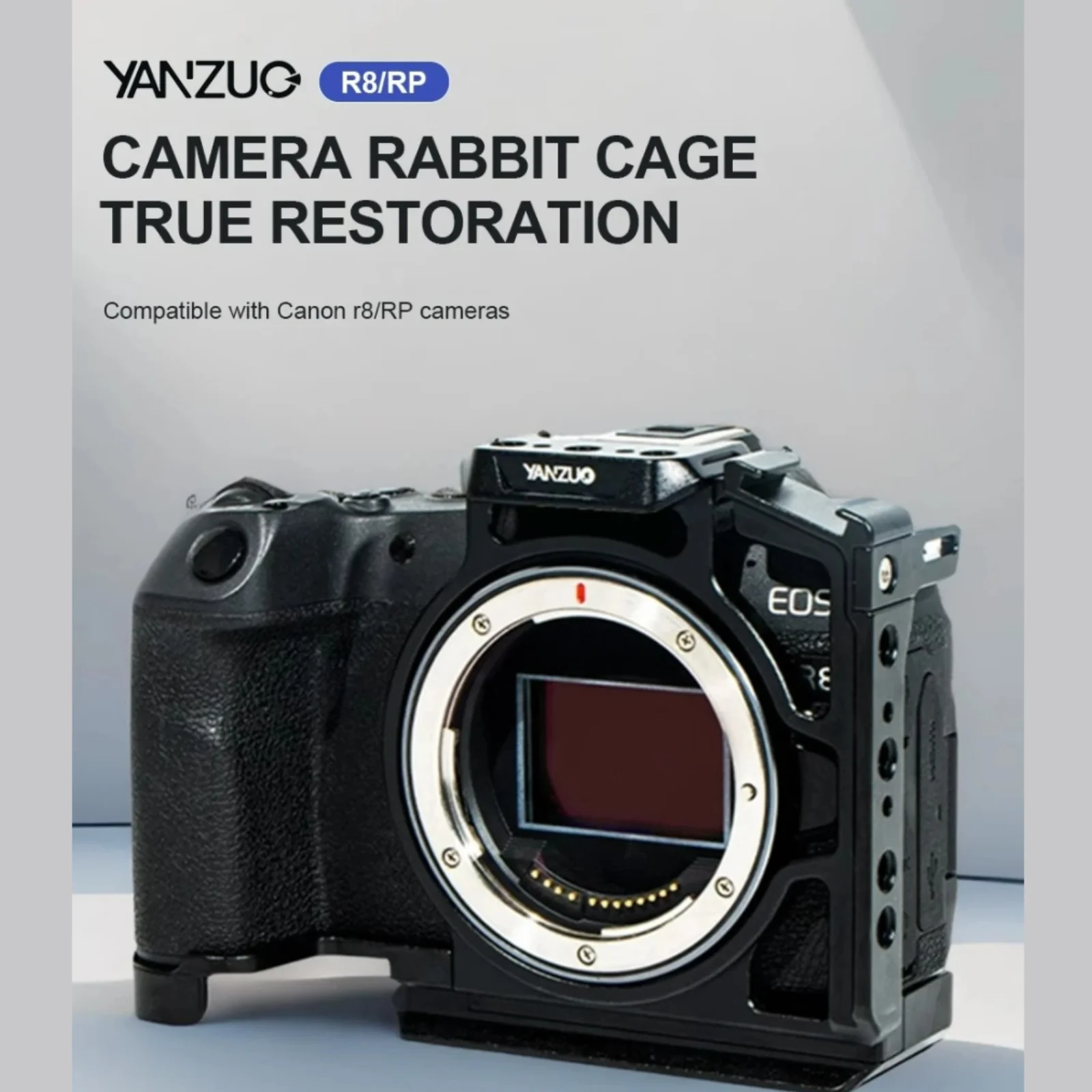 YANZUO Camera Cage Suitable for Canon EOS R8 RP Camera Protection Frame with 1/4 Screw Holes Cold Shoe Cameras Bracket
