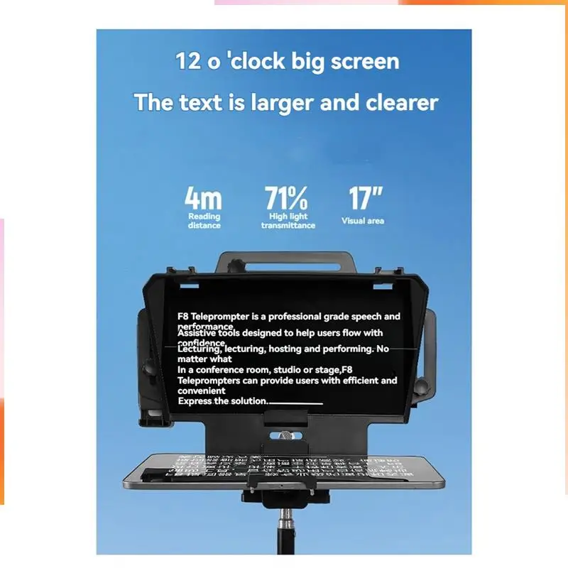 

A92Z F8 Universal Teleprompter For Tablets Laptops Smartphones Cameras For Live Streaming And Recording With Large Screen