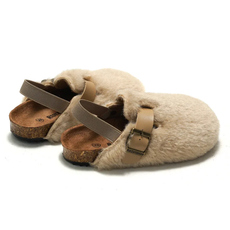 New Arrived Child Cork Slipper Boys Girls' Outside Warm Home Plush Slipper Toddler Prewalker Slipper Toddler Shoes