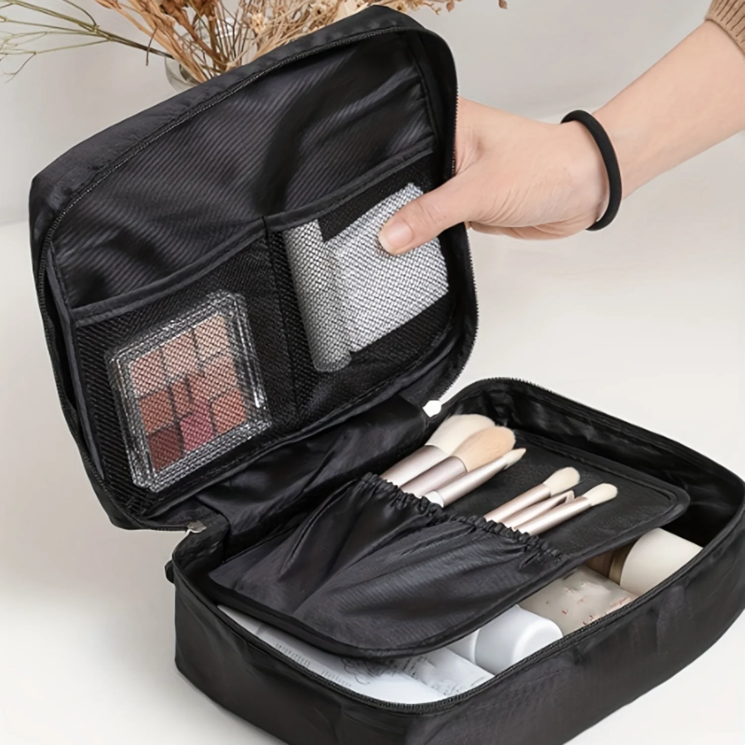 Portable Zipper Toiletry Bag, Multifunctional Travel  Cosmetics Bag with multi pouchs