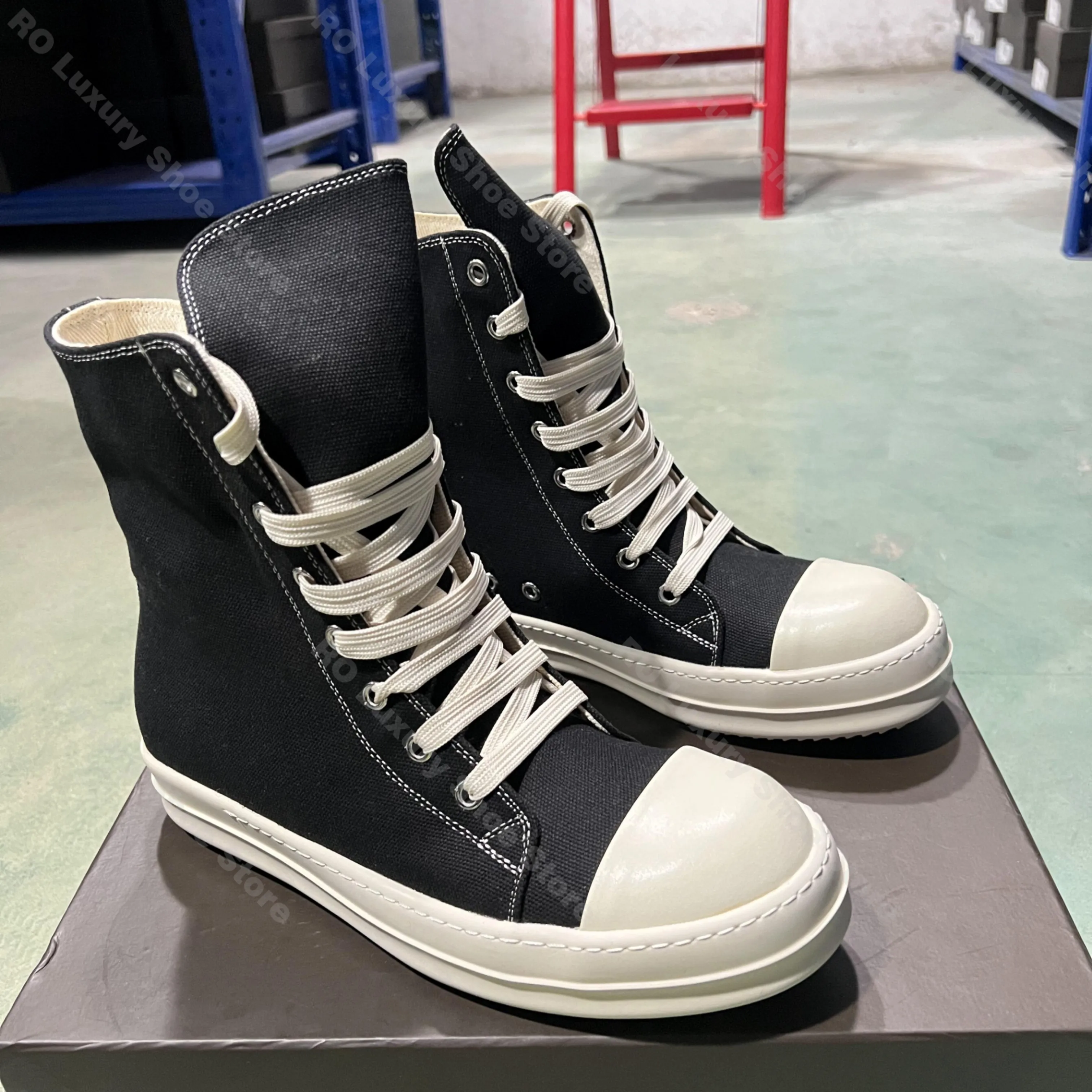 

Brand Women Sneaker Casual High Top Men Shoe Black Ankle Boot Designer Zipper&Lace Up Trainer Canvas New Classic Flat Shoe