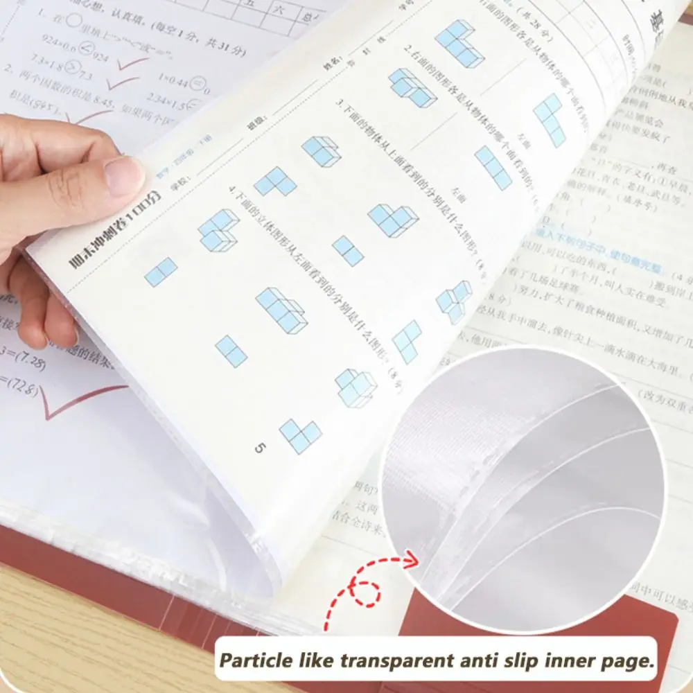 Simple Loose Leaf A3 File Folder Detachable Transparent Data Booklet Students Stationery File Bag Students