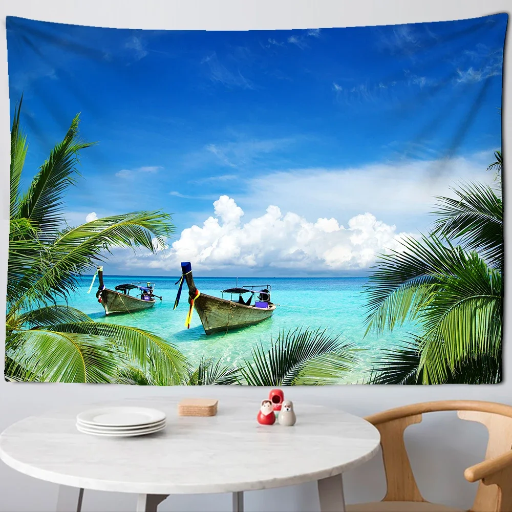 Beautiful Natural Forest Printed Large Wall Tapestry Sea View Hippie Hanging Bohemian Wall Tapestries Mandala  Decor