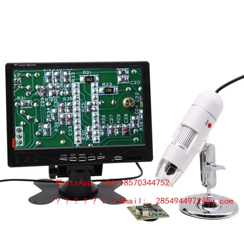 TV with Screen AV Interface High Definition Digital Electron Microscope 400X-1000X High Magnifying Glass with 7 Inch Screen