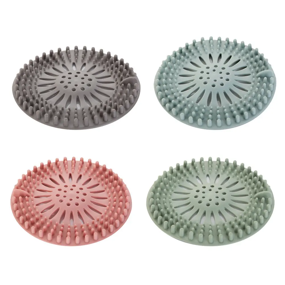 4Pcs Floor Drain Covers Tpr Sink Filters Strong Suction Hair Catcher Stopper Kitchen Bathroom Drain Filter Insects