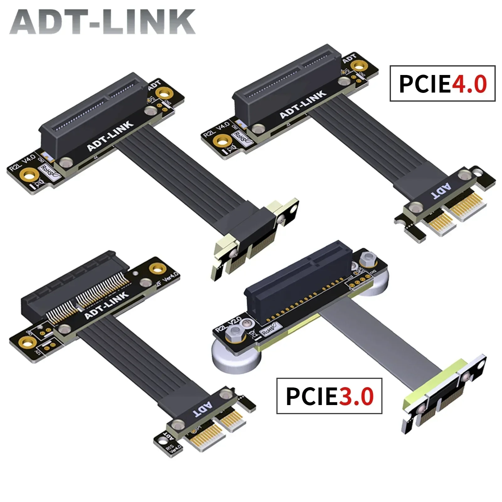 ADT-LINK GEN 4.0 PCIe 4.0 3.0 PCI Riser 1X 4X PCI-E PCI E Riser PCI Express SSD LAN USB Riser Card PCIE X1 To X4 Extension Cable