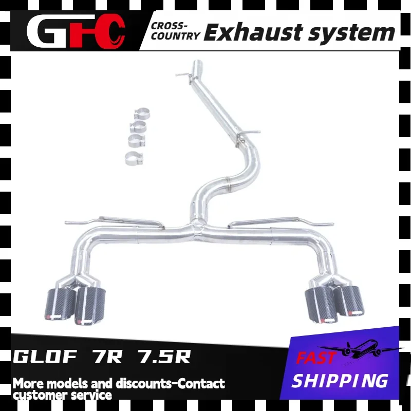 

T304 Stainless Steel Catless Straight Pipe Exhaust System Performance Exhaust Pipe For Volkswagen VW Golf 7R 7.5R MK7 MK7.5