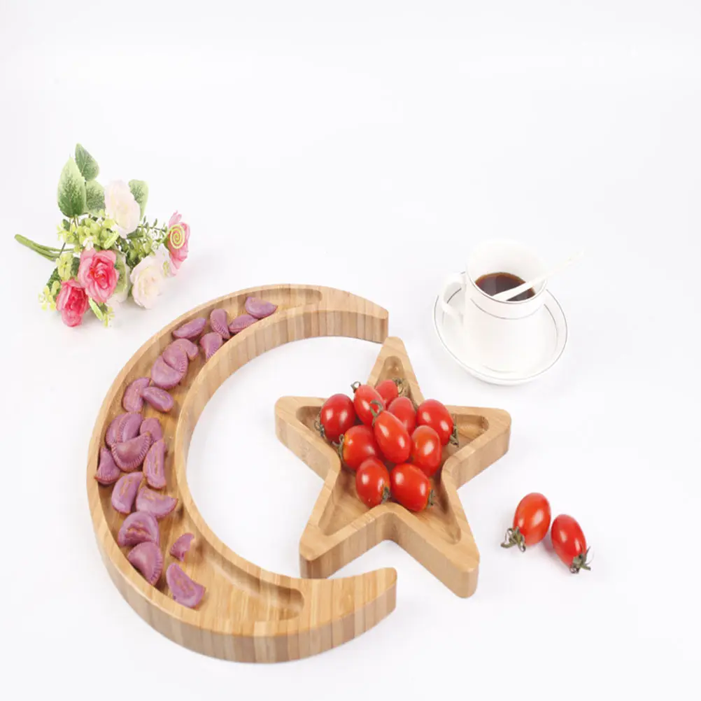 

Bamboo Dried Fruit Plate 30x28x2cm Star Holder Food Tray Sushi Dish Restaurant Decorative Bowl