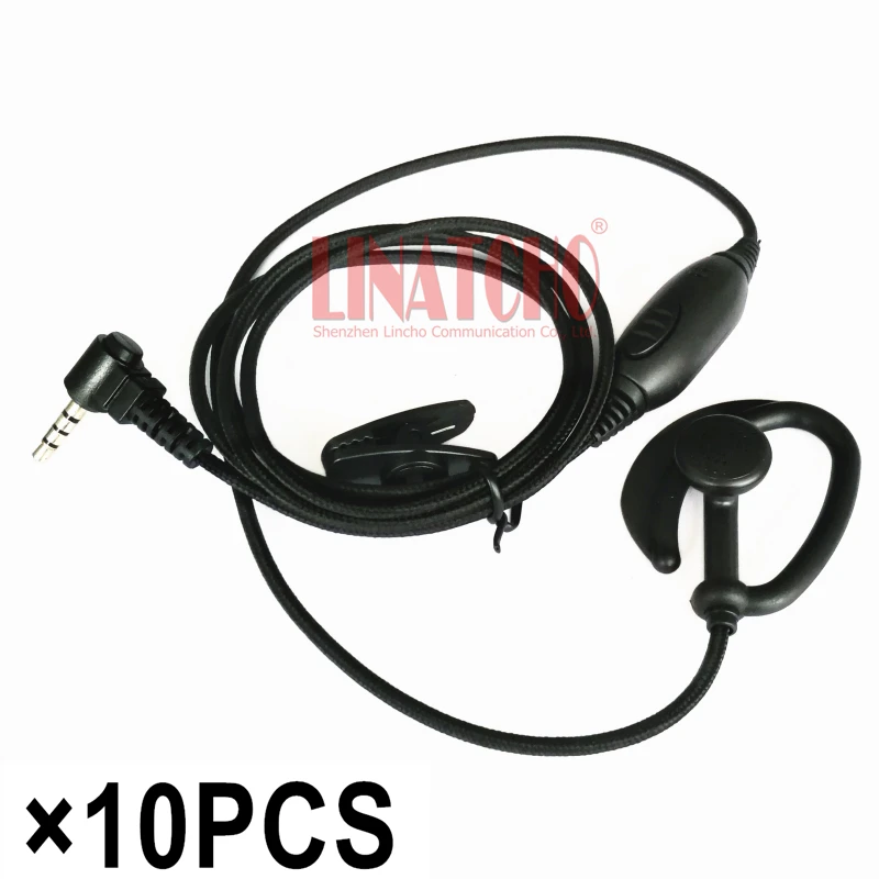 10PCS Nylon Microphone Earphone PTT Button Radio Earphones for Walkie Talkie VERTEX VX-410 VX-420 VX-1R VX-2R VX-3R VX-5R
