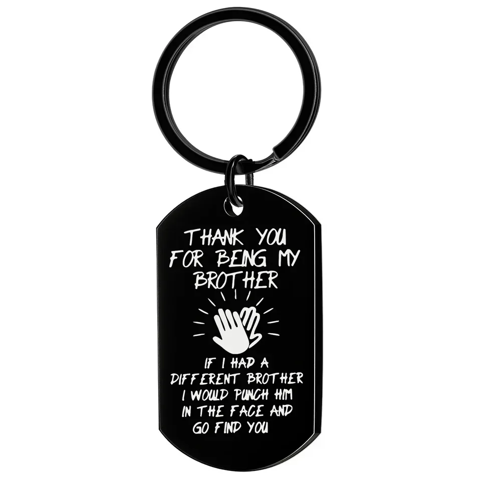 Cute Brother Gifts Keychain pendant Big Little Brother key chain Thank You For Being My Brother