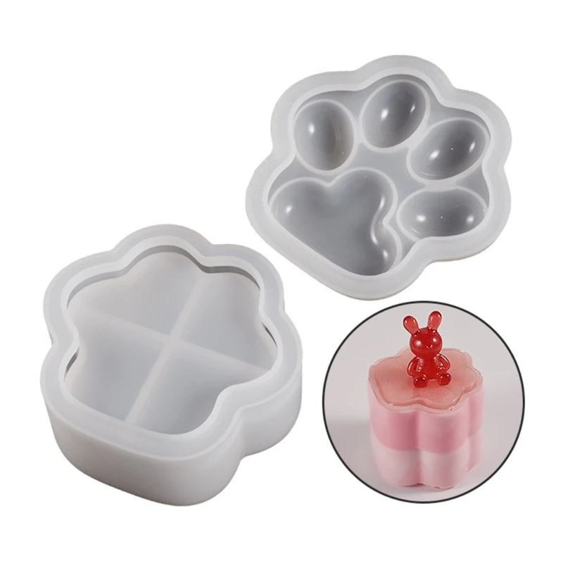 Paw Container Silicone Molds Crystal Epoxy Resin Mold DIY Jewelry Storage Box Plaster Mold Handmade Crafts Tool