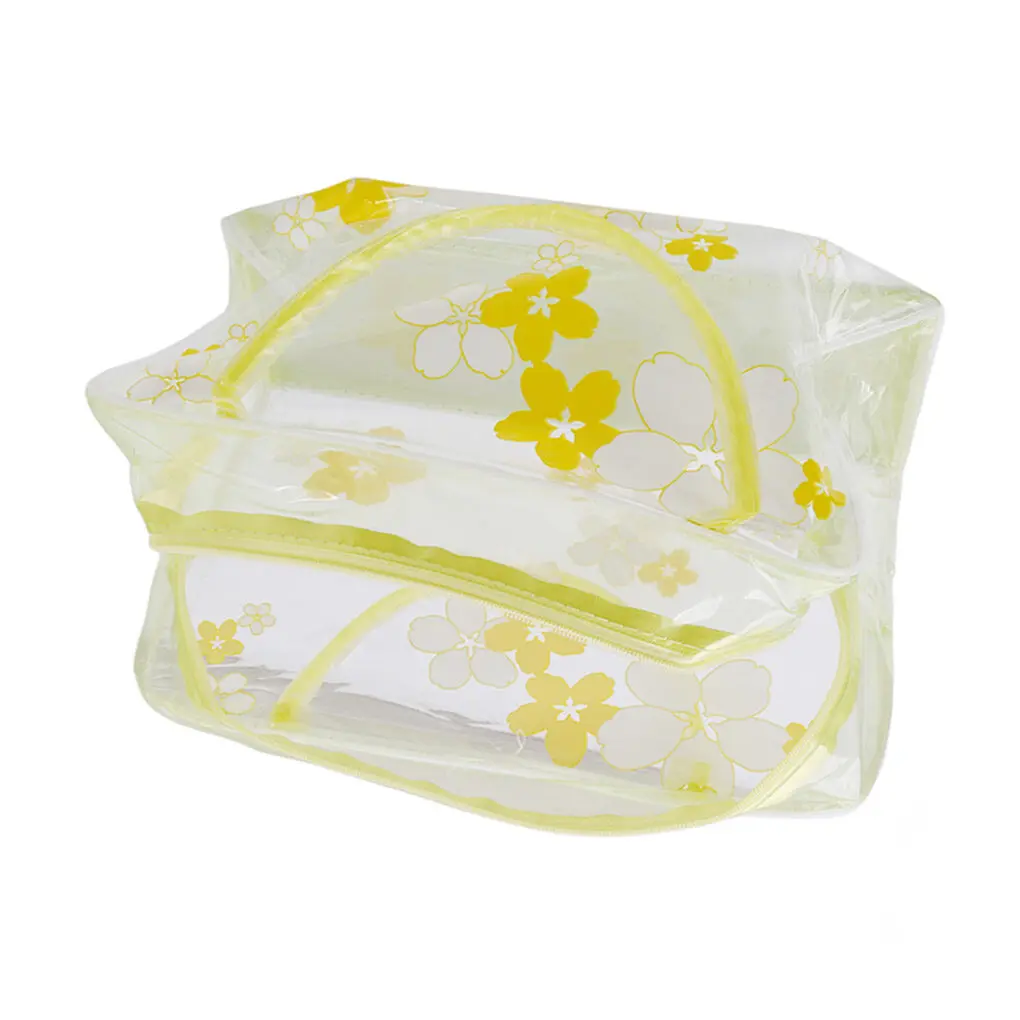 Flowers Transparent Makeup Bags Women Bathing Cosmetic Storage Pouch Outdoor Travel Handbag