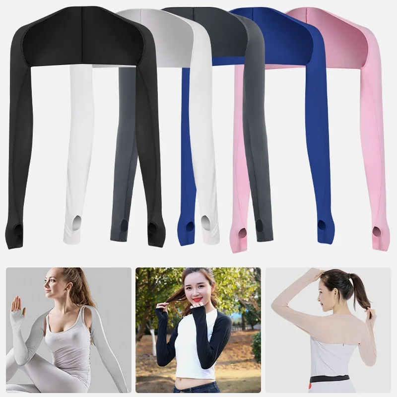 

Summer Golf Sun Protection Shawl Sleeves Outdoor Cycling Solid Color Thin Raglan Women's Sports Sleeves