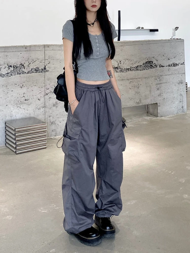 Streetwear Techwear Cargo Arbeit Harajuku gerade Freizeit hose für Männer Jogging hose weites Bein Jogger alte Hosen Kleidung Frauen