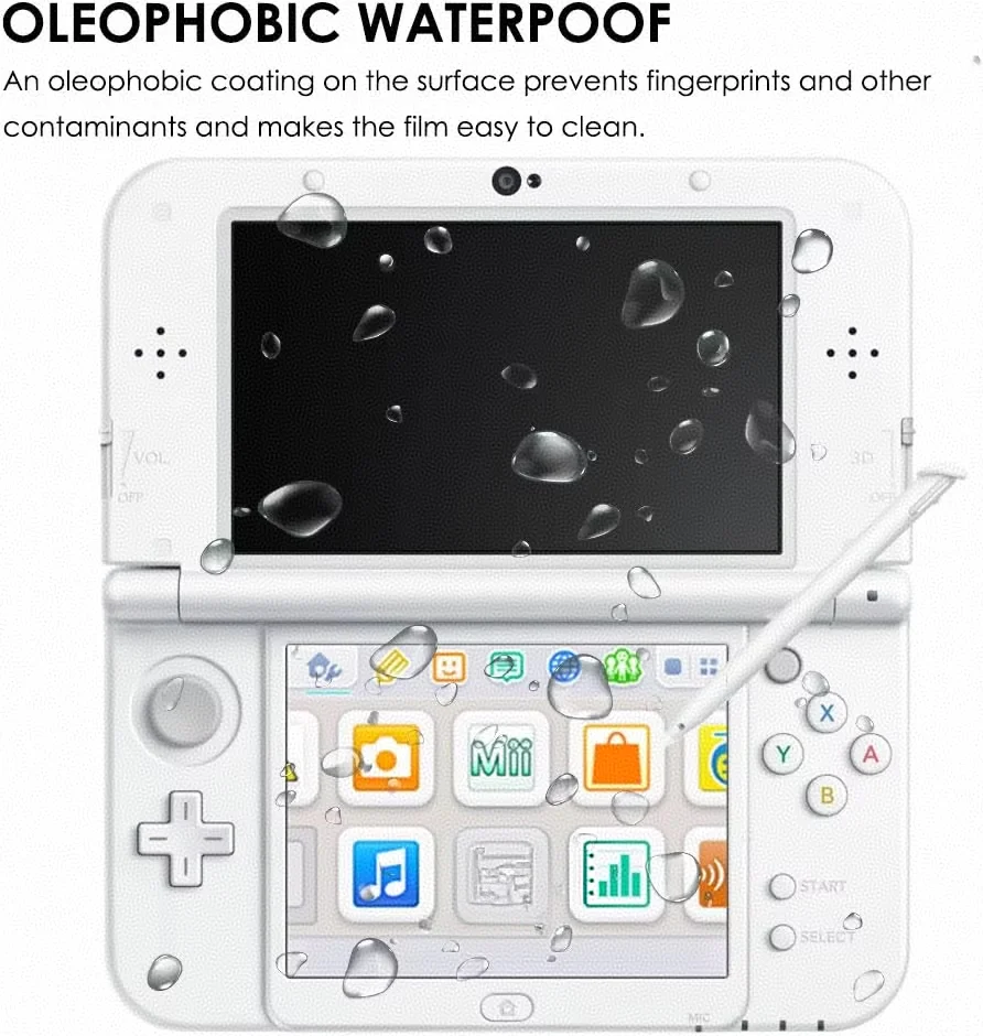 واقي شاشة علوي من الزجاج المقسى لنينتندو الجديد 3DS XL/LL أسفل HD طبقة حماية شفافة PET لملحقات 3DS الجديدة