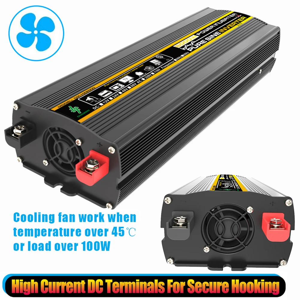 Pure Sine Wave Inverter 10000W/12000W LED Display Car Inverter Converter Voltage Transformer DC 12 TO AC 220V 110V